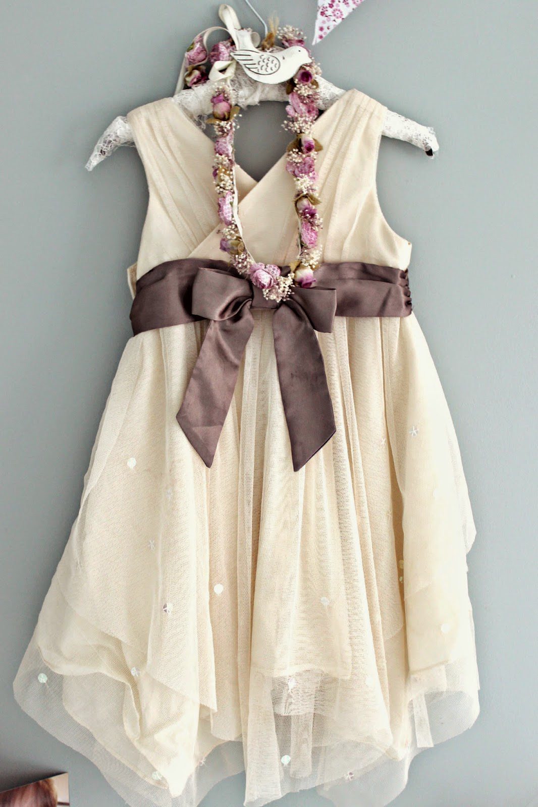 bridesmaid dress and flower crown