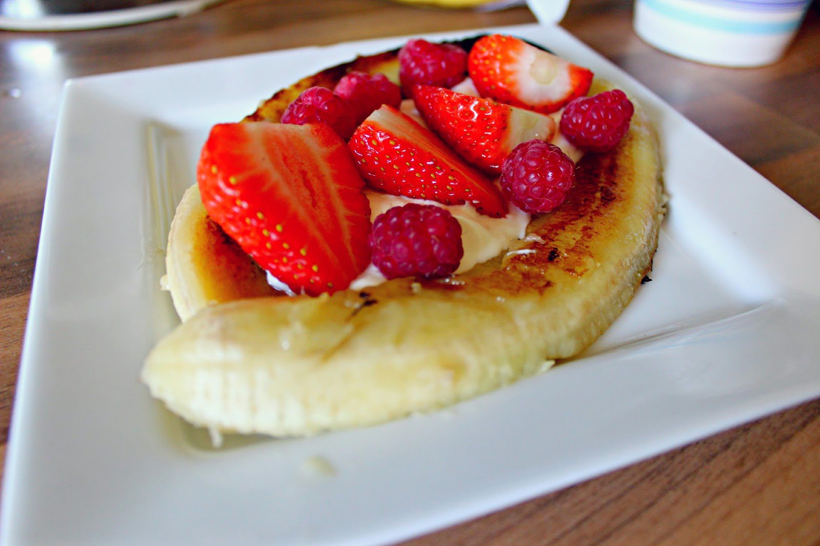 A healthy dessert or treat banana split
